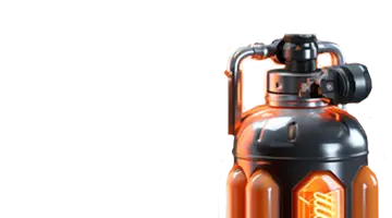 Изображение футуристической канистры с топливом, символизирующее энергию и усиление приветственного бонуса в Vulkan Mega интернет-казино.